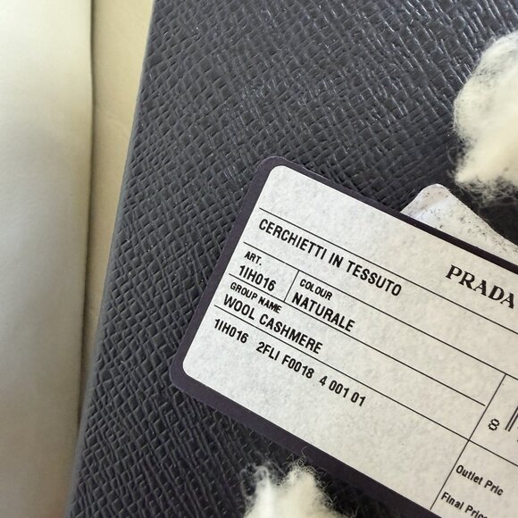 NWT PRADA SHEARLING HAIRBAND HEADBAND WHITE 100% Authentic W/box - Picture 5 of 11